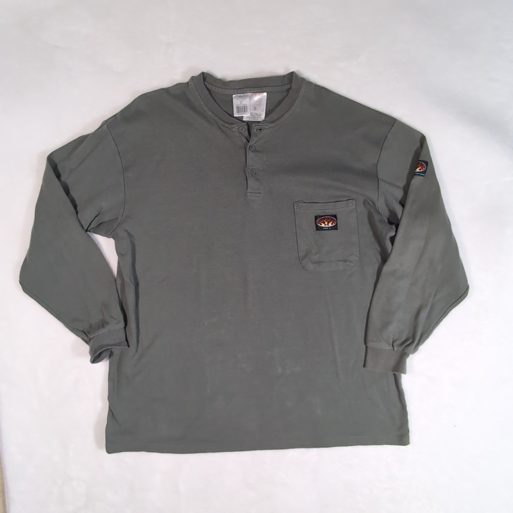 3 Rasco FR Henley T-Shirt Mens Lot 3XL Long Sleeve Flame Resistant HRC 2 GTF454 - Picture 10 of 16